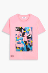 T-shirt en coton pima et soie "Chloe"
