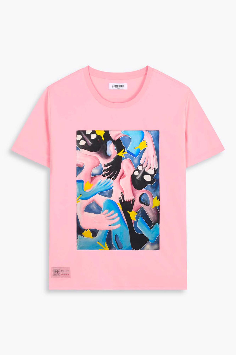 T-shirt en coton pima et soie "Chloe"