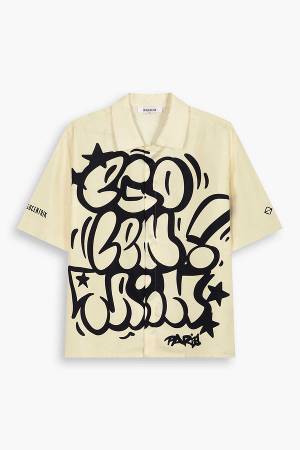 Chemise 100% soie Galerie 75 Graffiti inspiration New york city 