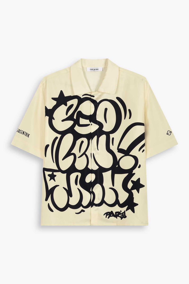 Chemise 100% soie Galerie 75 Graffiti inspiration New york city 