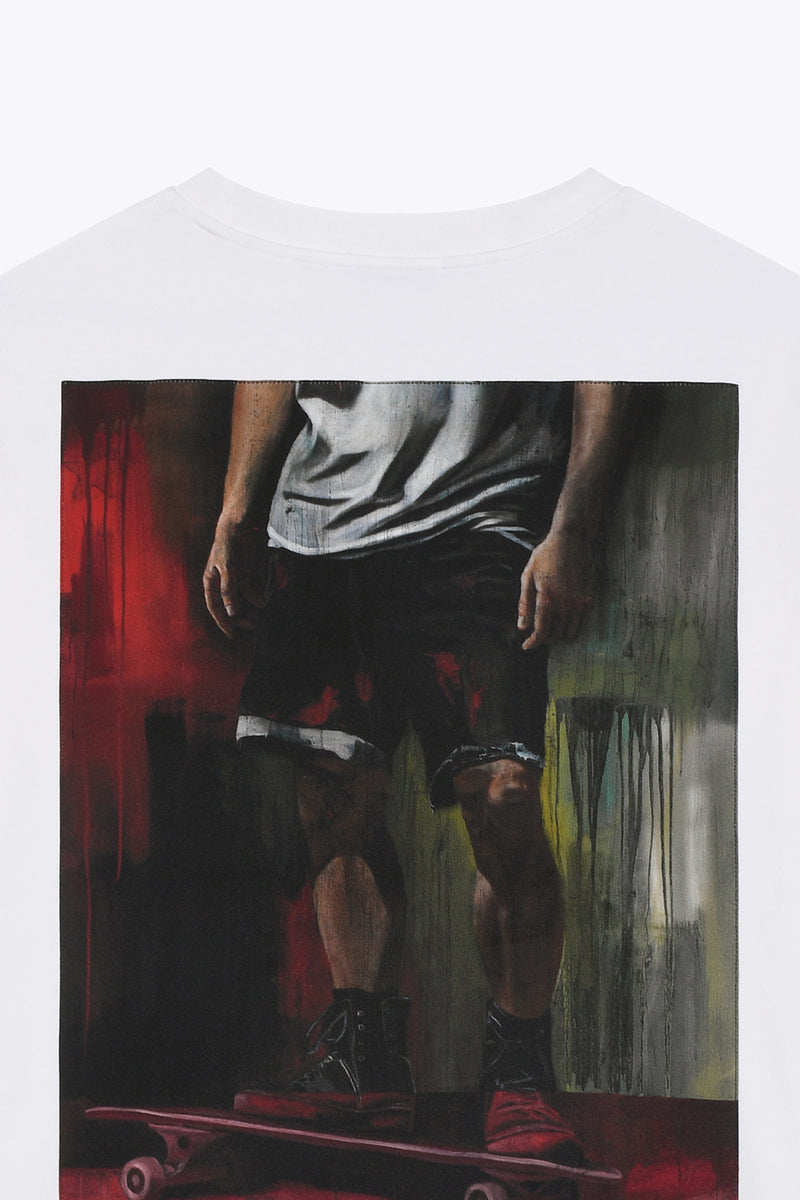 T-shirt Homme blanc "Skater Swagger"