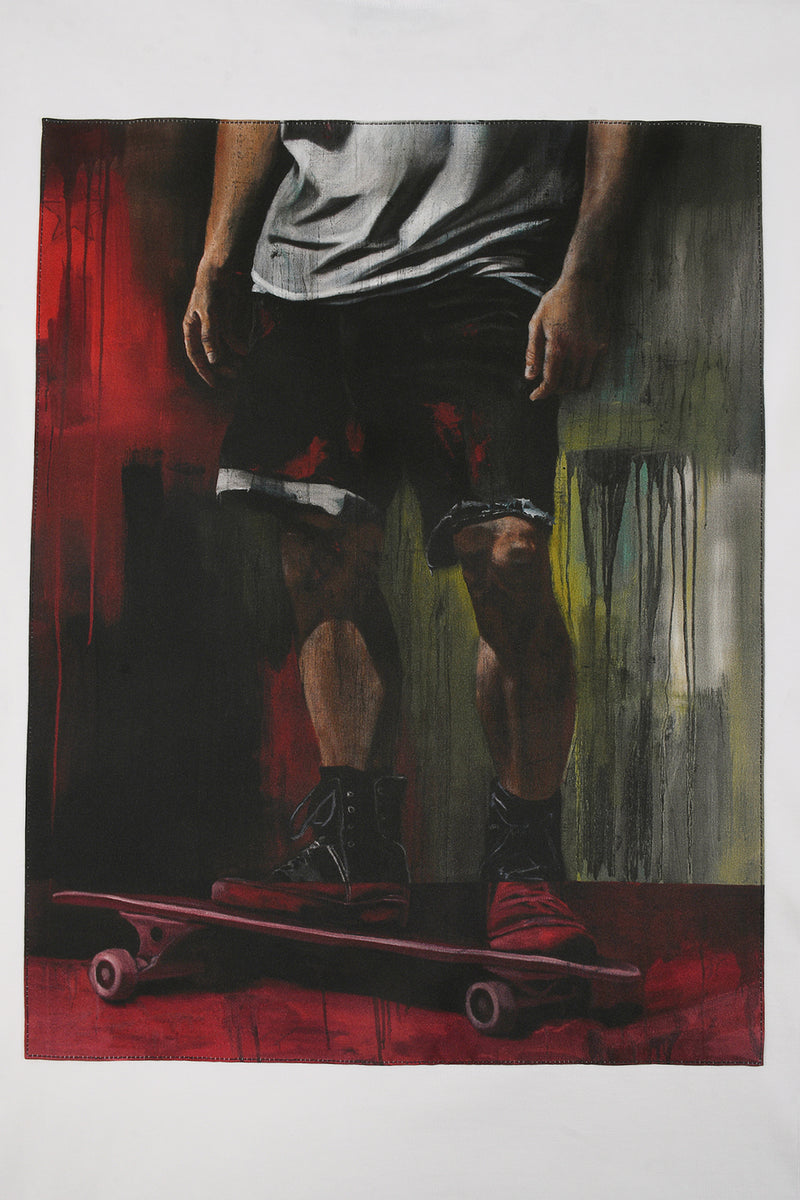 T-shirt Homme blanc "Skater Swagger"