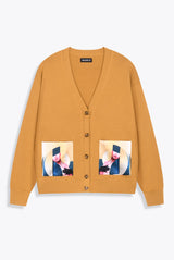Cardigan Camel en cachemire et soie "Amazones"
