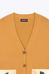 Cardigan Camel en cachemire et soie "Amazones"