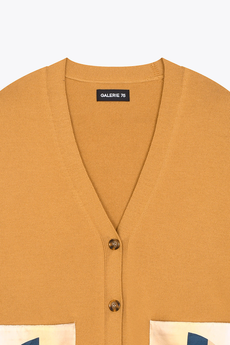 Cardigan Camel en cachemire et soie "Amazones"