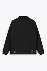 Veste homme noire poche cuir