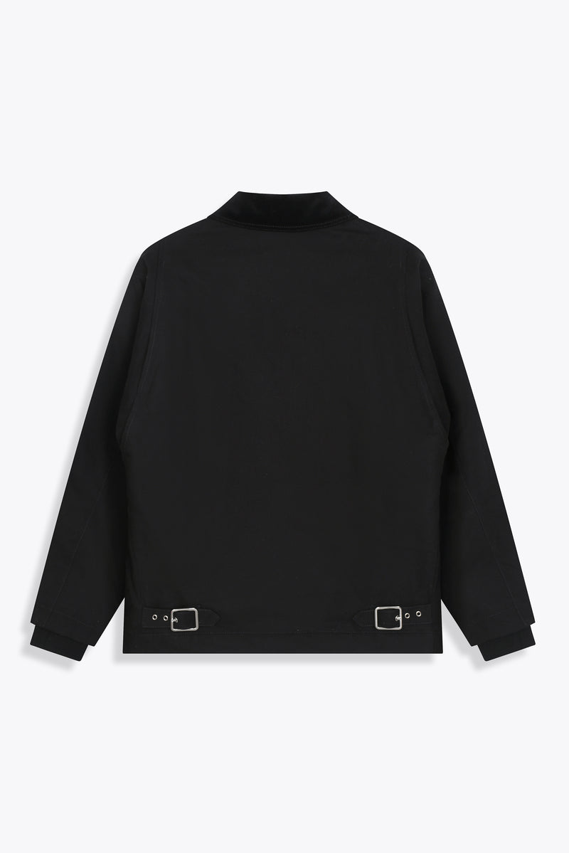 Veste homme noire poche cuir