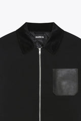 Veste homme noire poche cuir