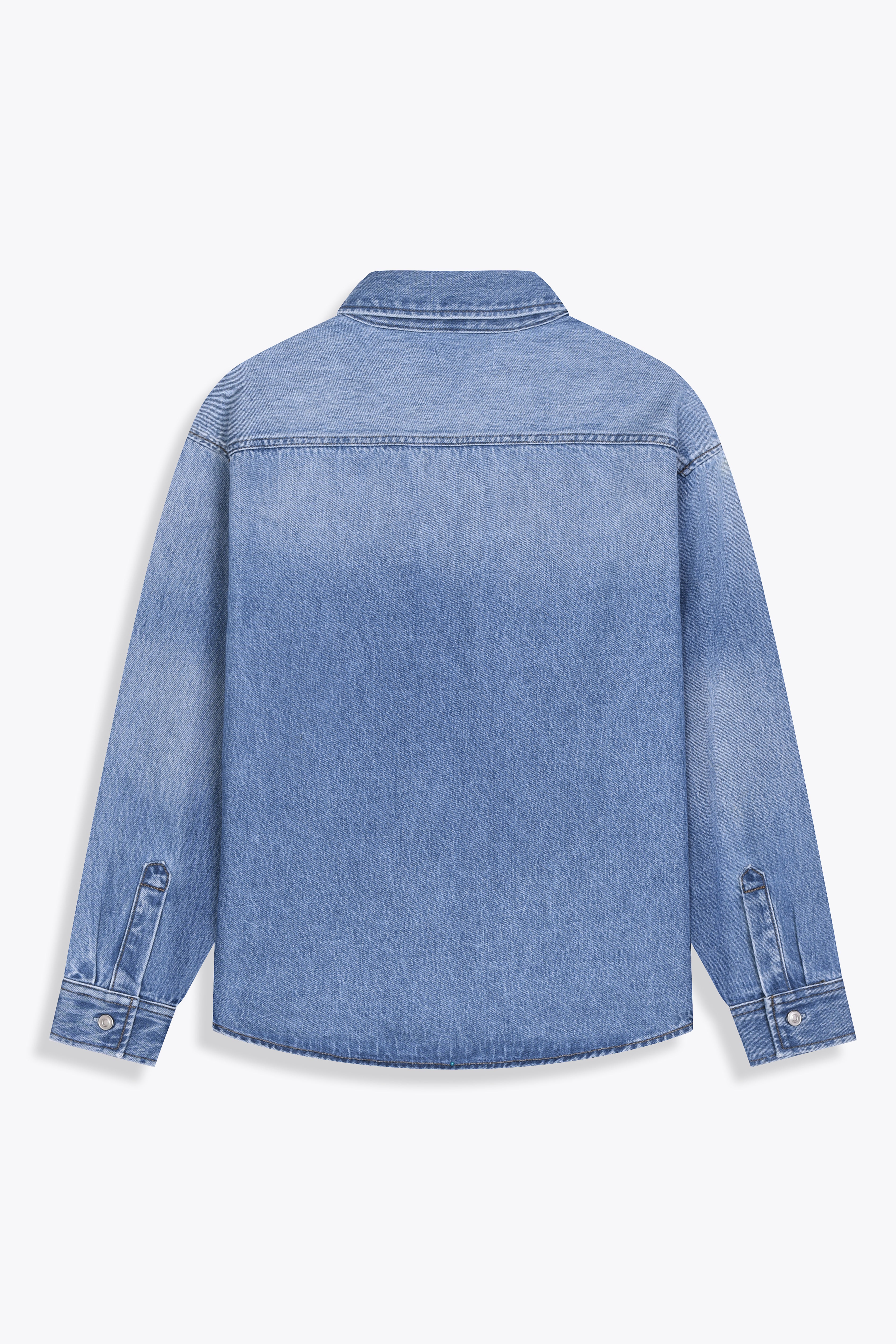 Chemise en Jean Homme poche Cuir