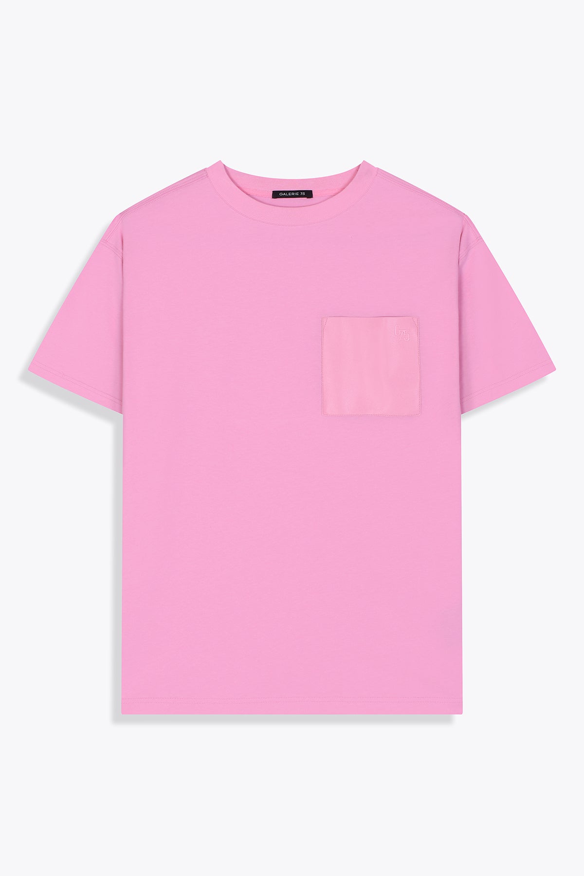 T-shirt homme en coton Rose Galerie 75 avec poche cuir