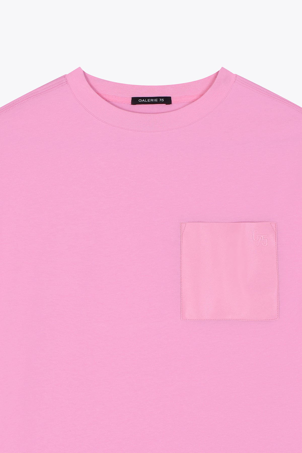 T-shirt homme en coton Rose Galerie 75 avec poche cuir