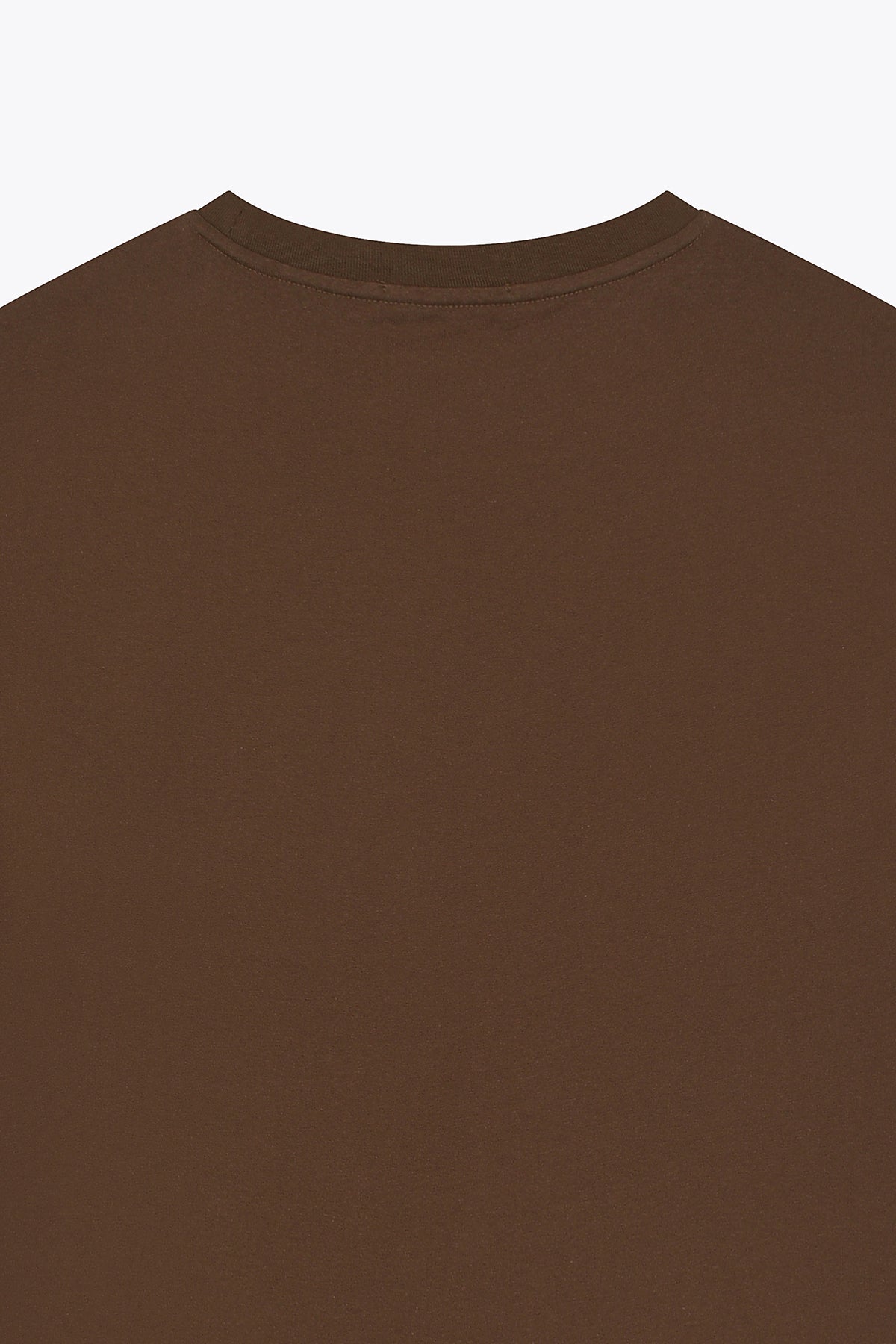 T-shirt homme en coton marron Galerie 75 avec poche cuir