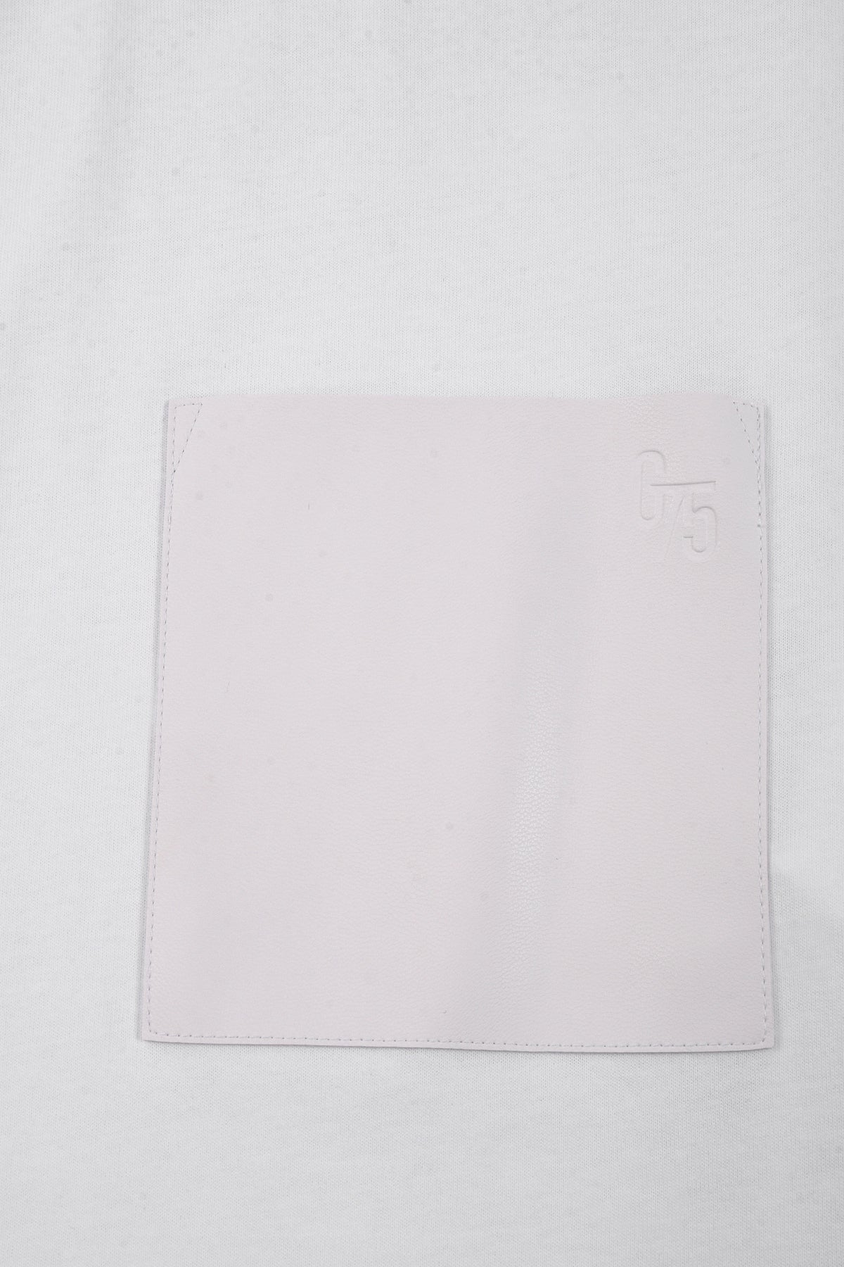T-shirt homme en coton Blanc Galerie 75 avec poche cuir