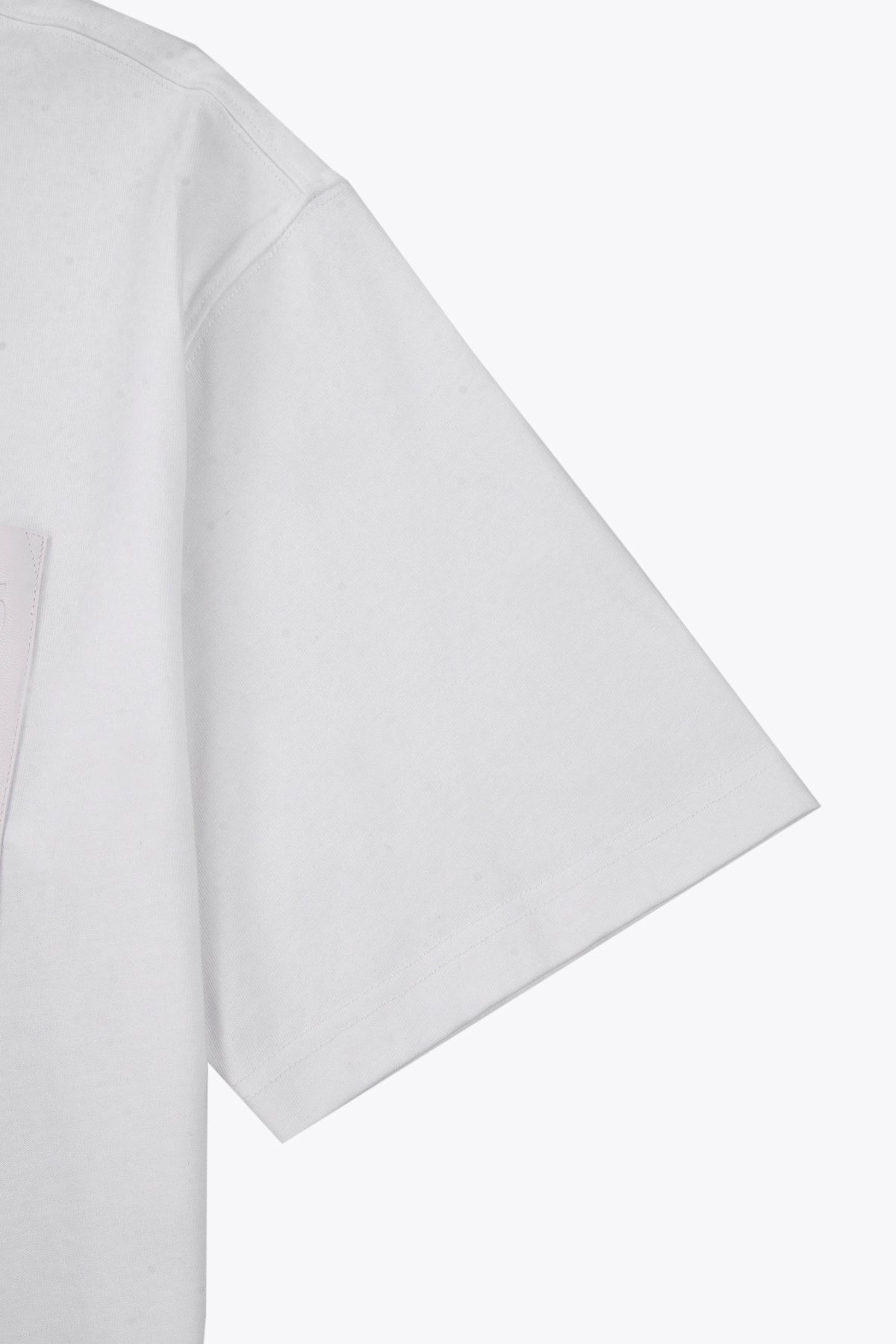 T-shirt homme en coton Blanc Galerie 75 avec poche cuir