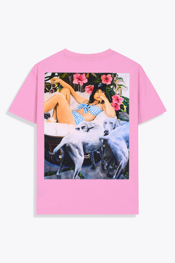 T-shirt homme Oversized Clope au Museau Rose