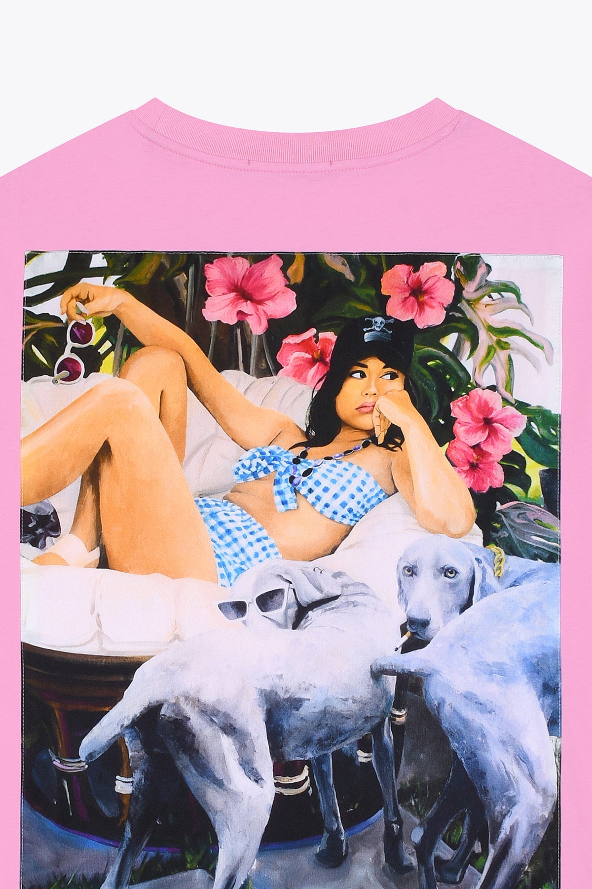 T-shirt homme Oversized Clope au Museau Rose