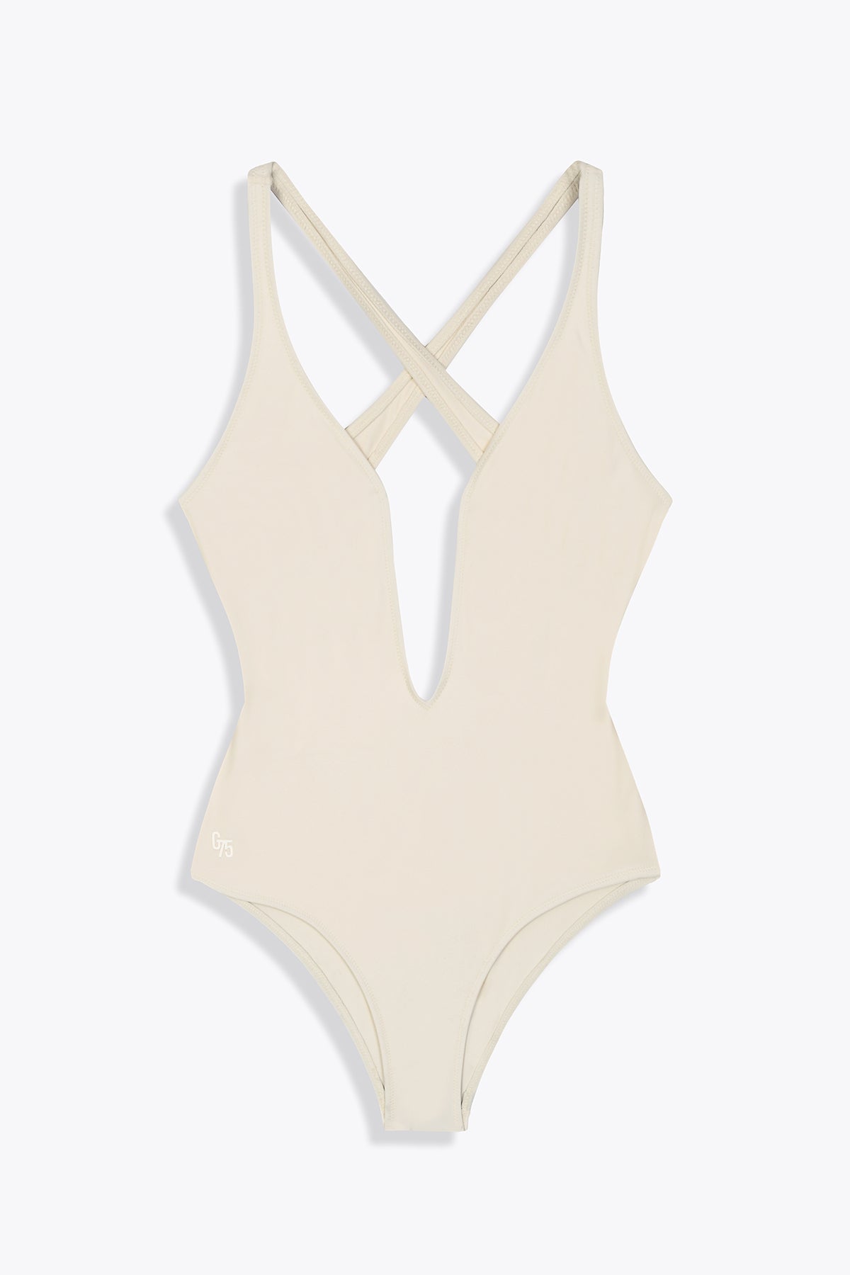MAILLOT DE BAIN BLANC CASSÉ GALERIE75 CROISÉ DOS