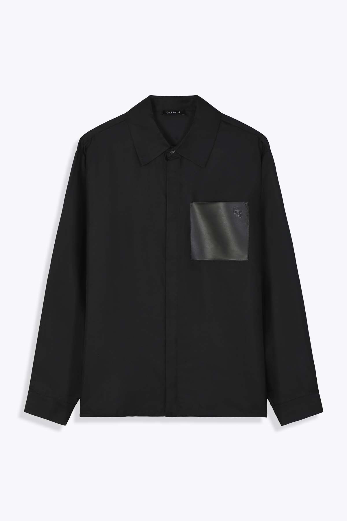 G75 CLASSIC CHEMISE SOIE NOIRE HOMME MANCHES LONGUES