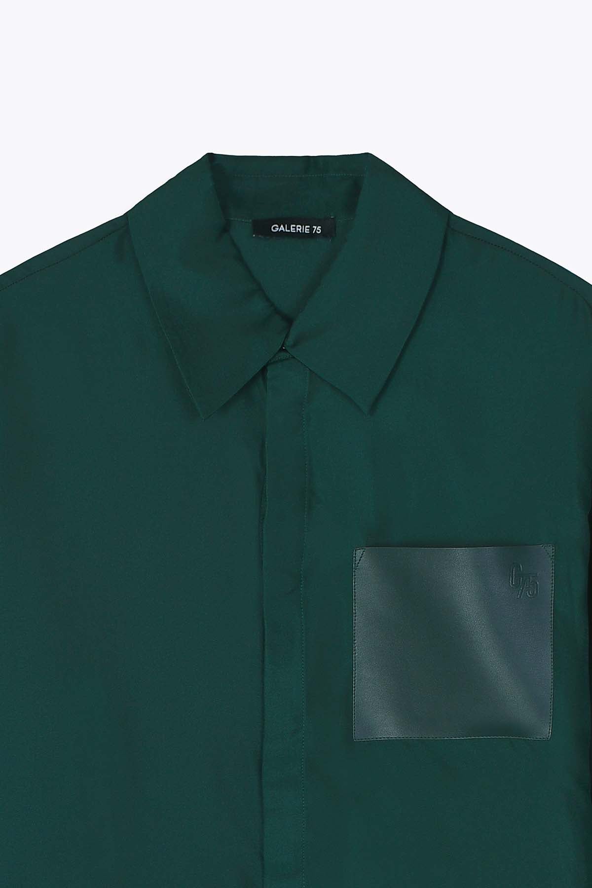 G75 CLASSIC CHEMISE HOMME SOIE VERT ROYAL MANCHES LONGUES