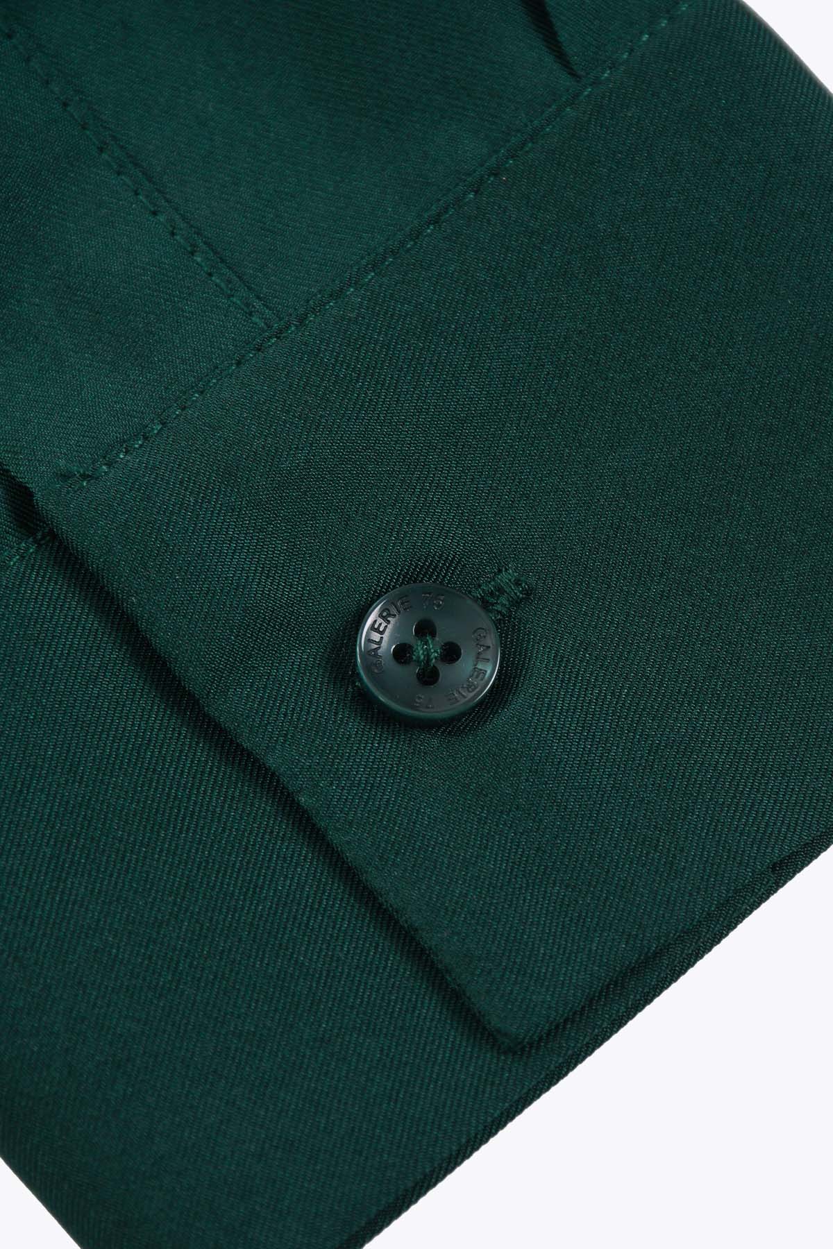 G75 CLASSIC CHEMISE HOMME SOIE VERT ROYAL MANCHES LONGUES