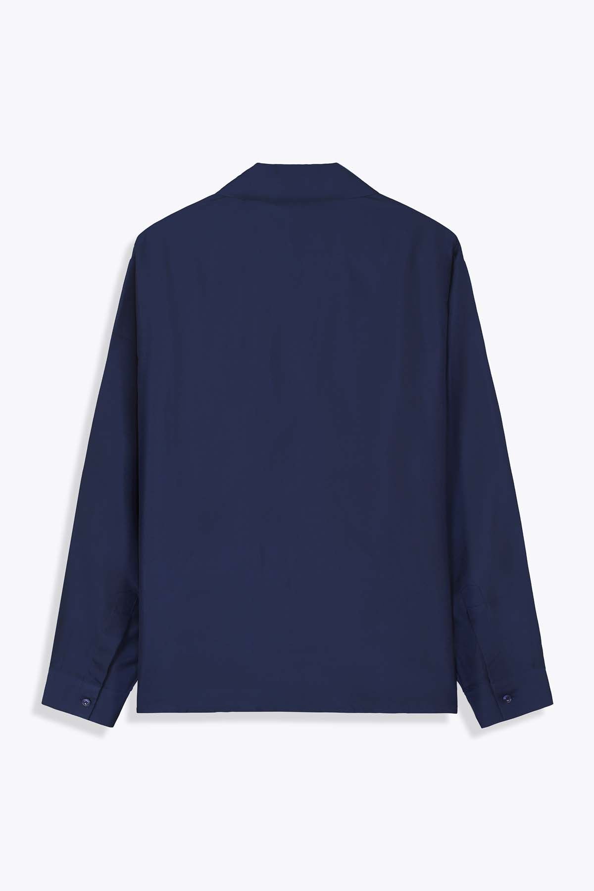 CHEMISE HOMME SOIE MARINE GALERIE 75 MANCHES LONGUES