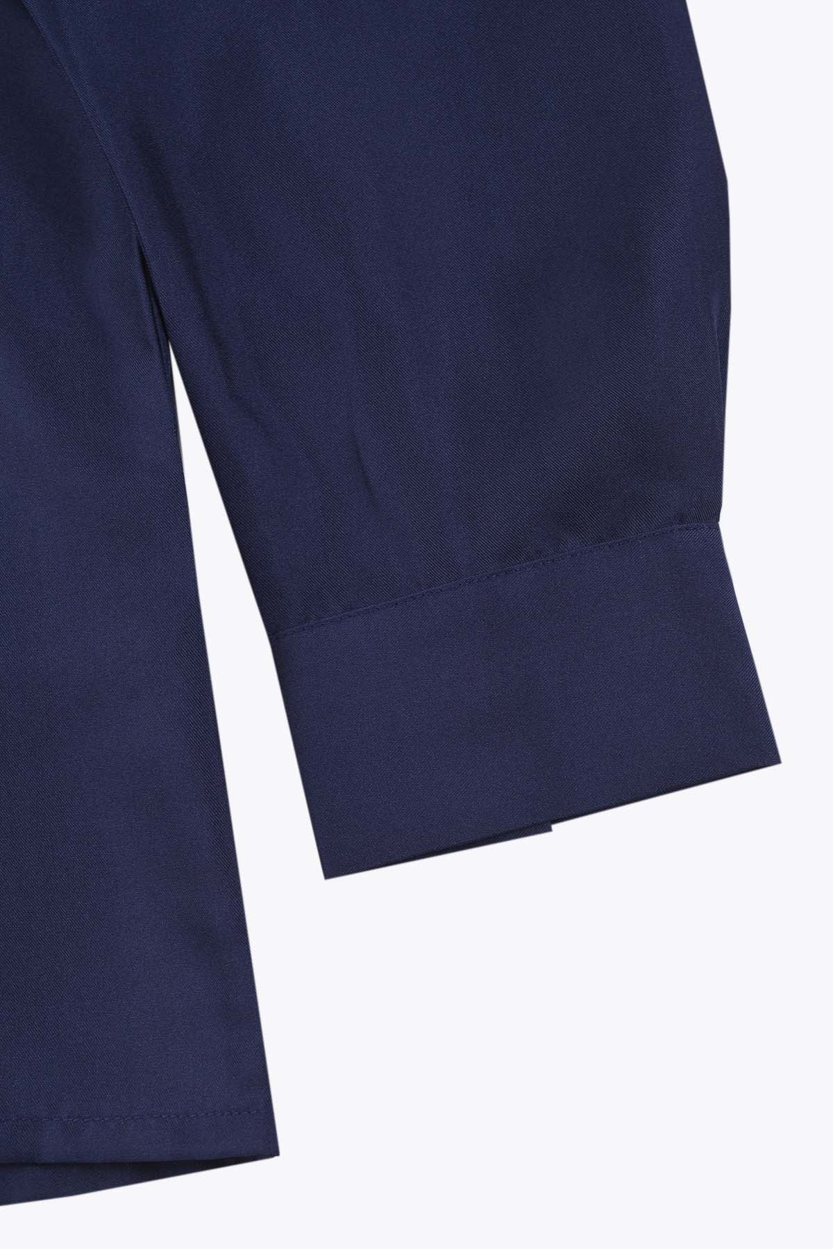 CHEMISE HOMME SOIE MARINE GALERIE 75 MANCHES LONGUES