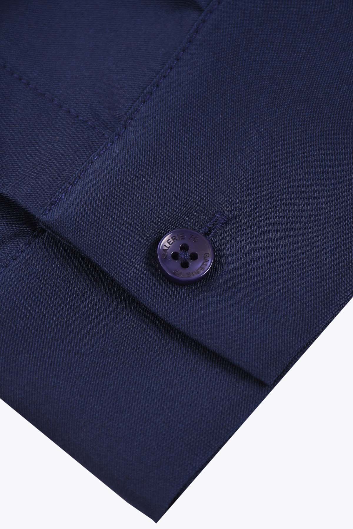 CHEMISE HOMME SOIE MARINE GALERIE 75 MANCHES LONGUES