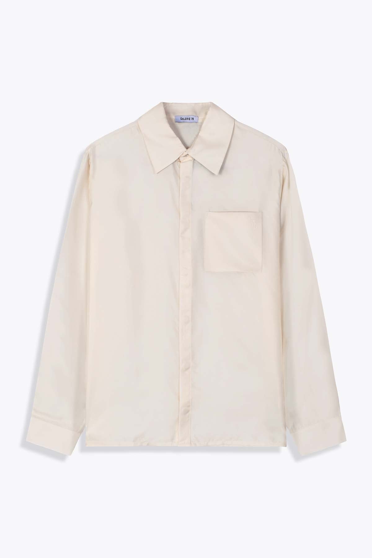 G75 CLASSIC CHEMISE SOIE BLANC CASSÉ HOMME MANCHES LONGUES