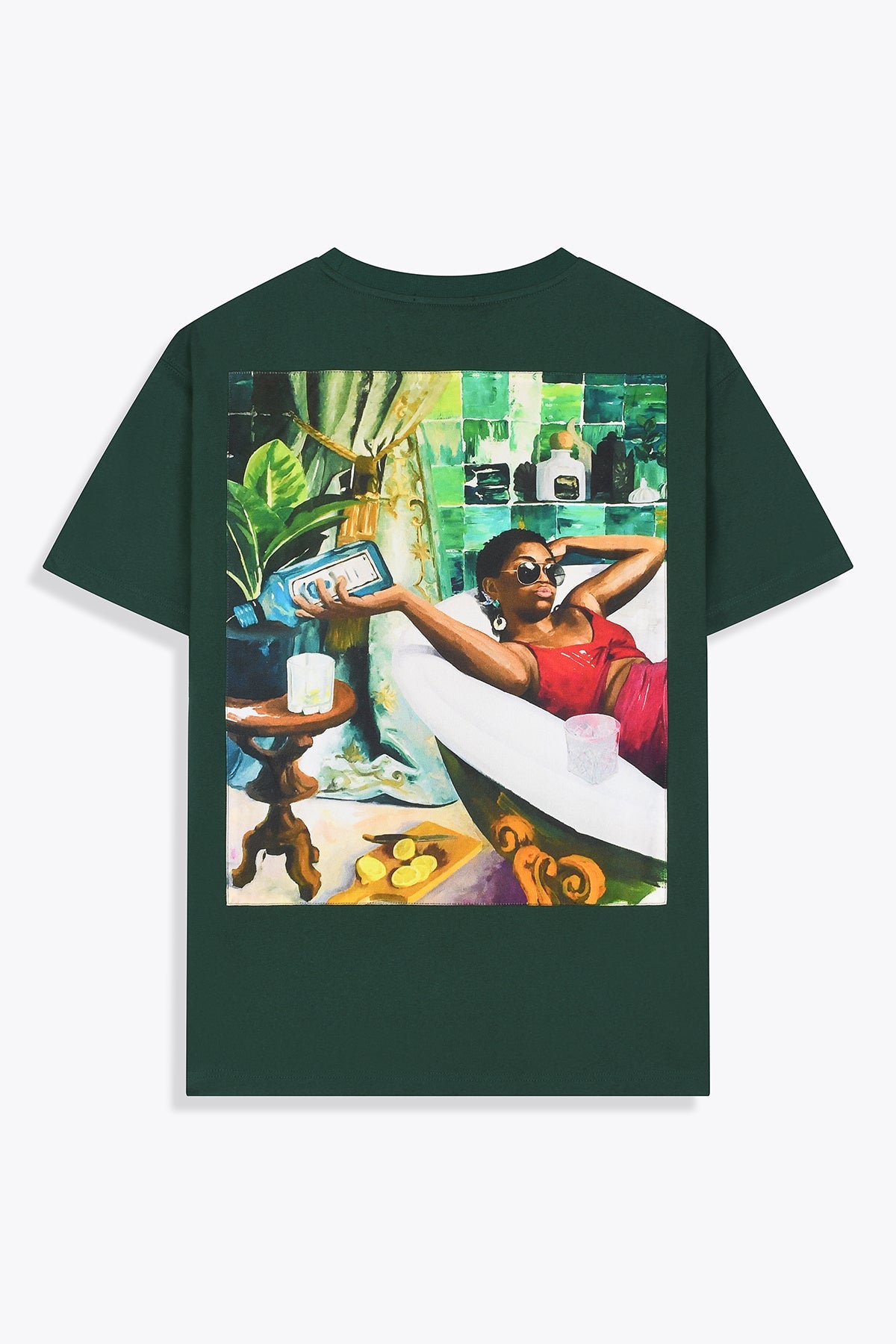 T-shirt homme Oversized Une Bouteille à ta Mère Green Royal