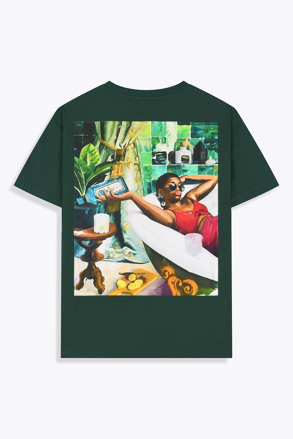 T-shirt homme Oversized Une Bouteille à ta Mère Green Royal