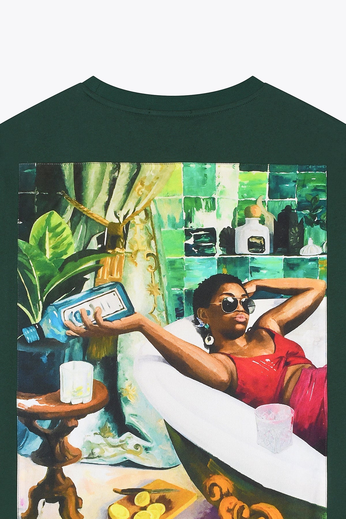 T-shirt homme Oversized Une Bouteille à ta Mère Green Royal