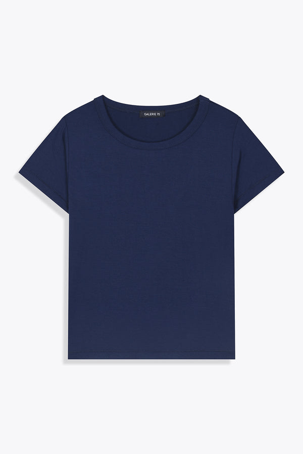 G75 WOMAN CROPPED TEESHIRT NAVY