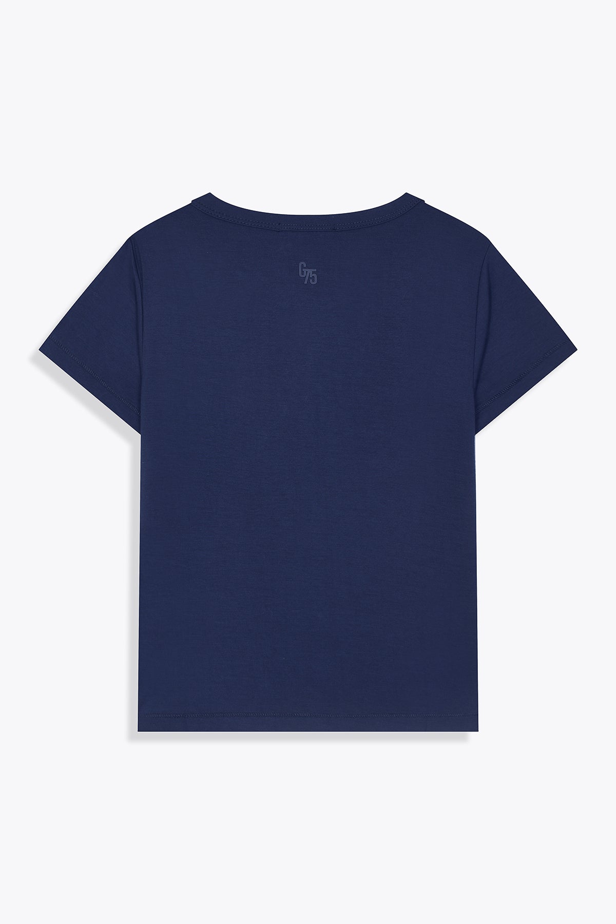 cropped navy woman back logo