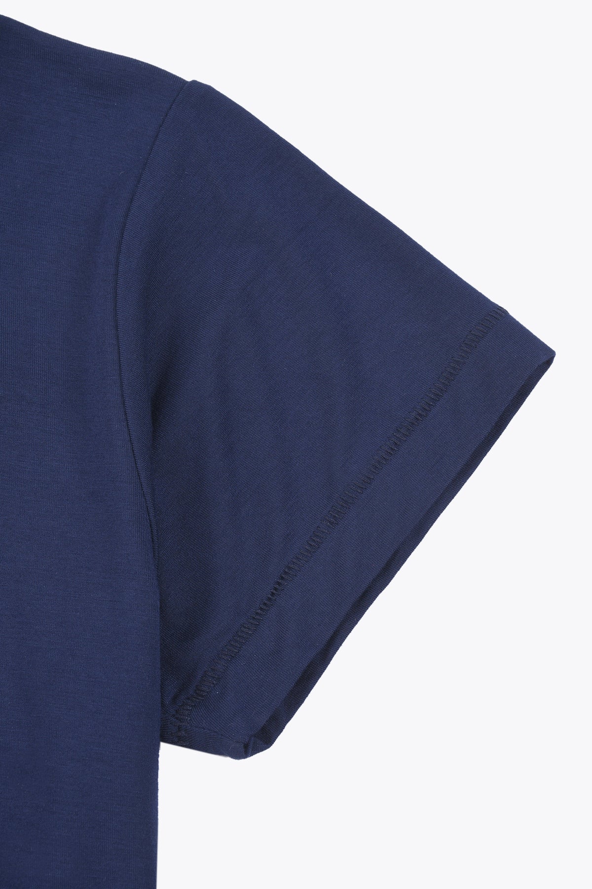 manches navy cropped woman t-shirt