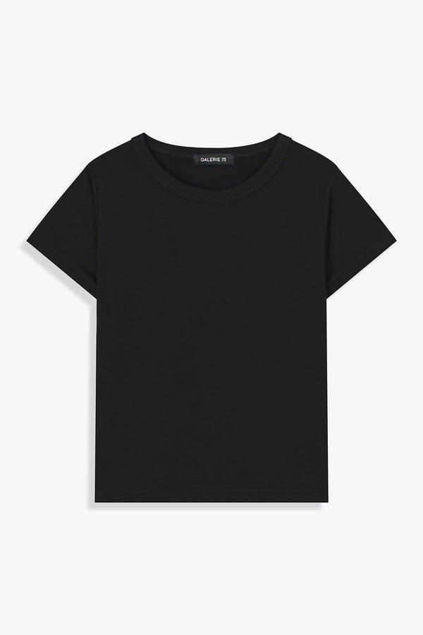 G75 WOMAN CROPPED TEESHIRT BLACK
