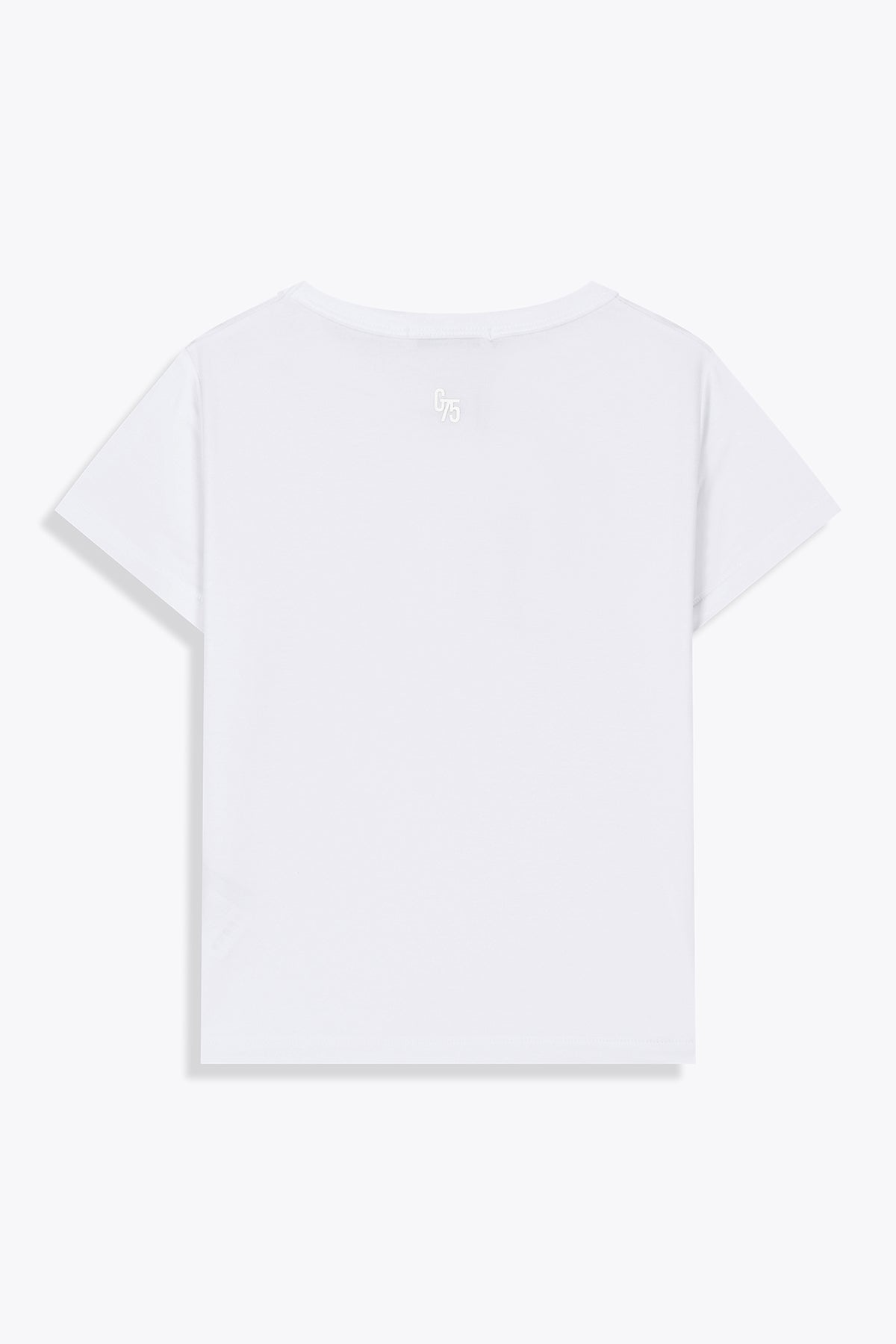 tshirt cropped blanc femme g75 de dos