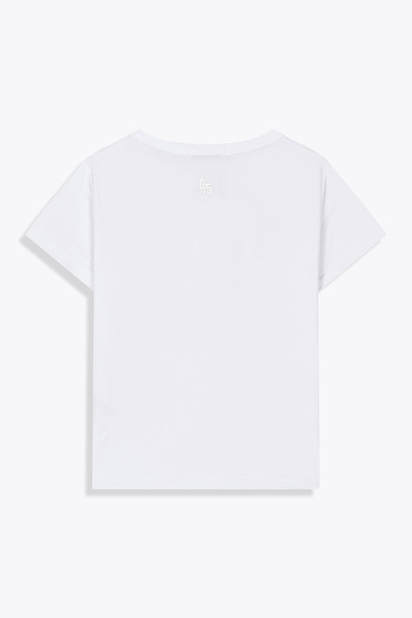 G75 WOMAN CROPPED TEESHIRT OFF WHITE