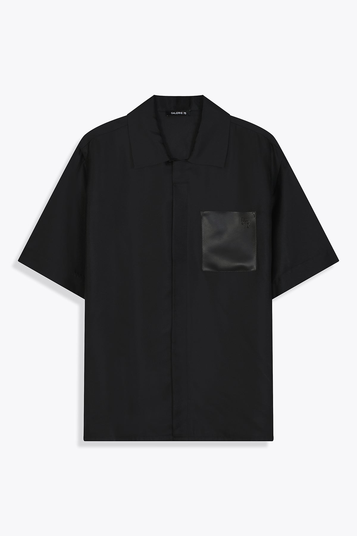 CHEMISE HOMME SOIE NOIRE G75 CLASSIC MANCHES COURTES