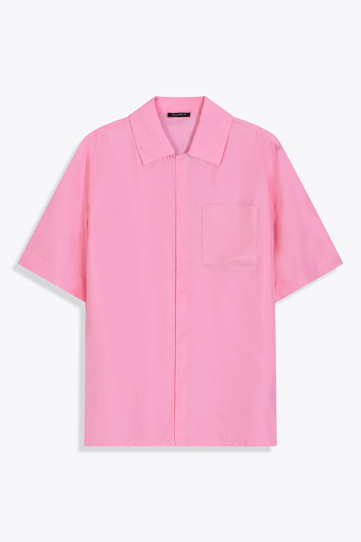 CHEMISE SOIE ROSE HOMME G75 CLASSIC MANCHES COURTES