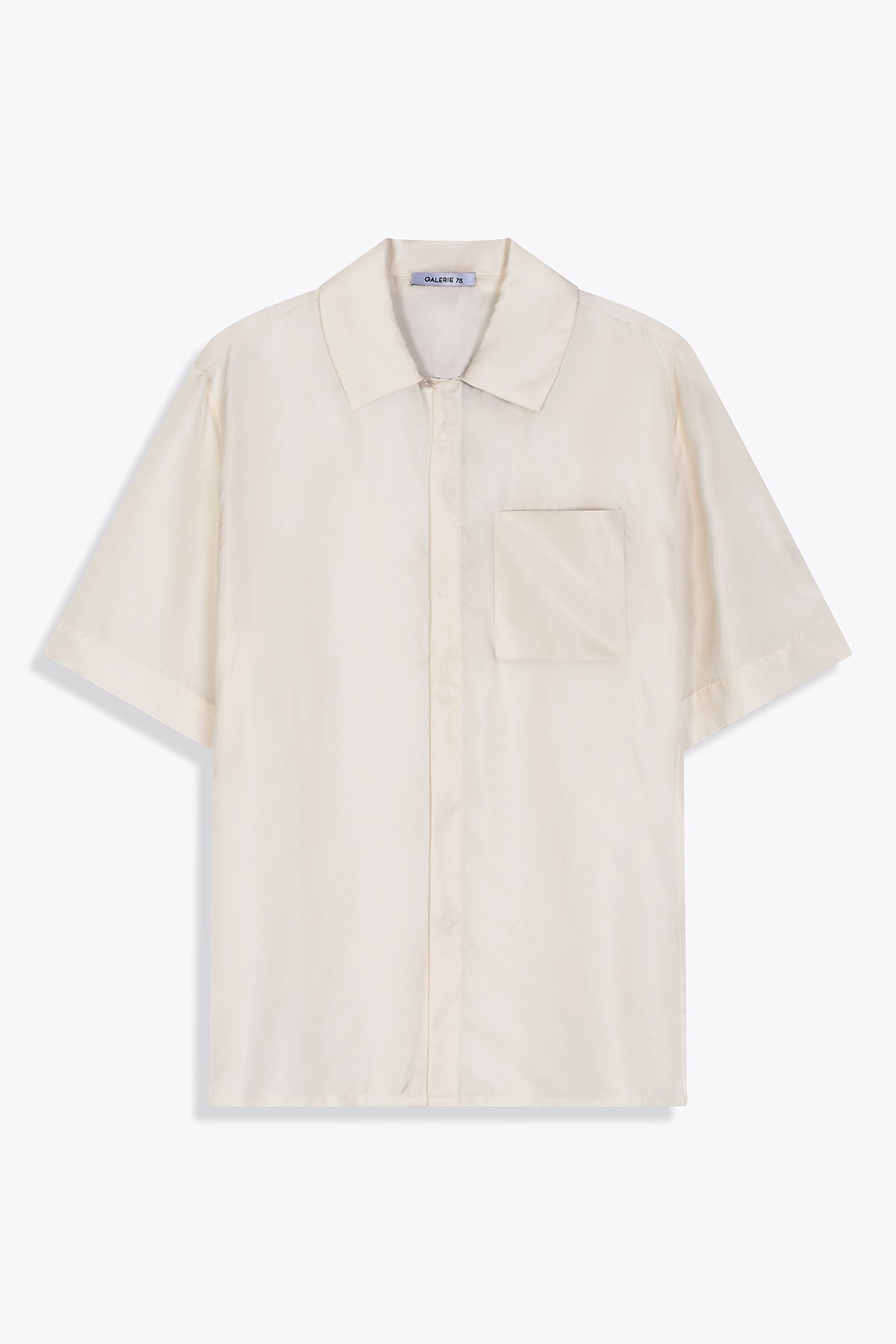 CHEMISE SOIE HOMME BLANC CASSÉ G75 CLASSIC MANCHES COURTES