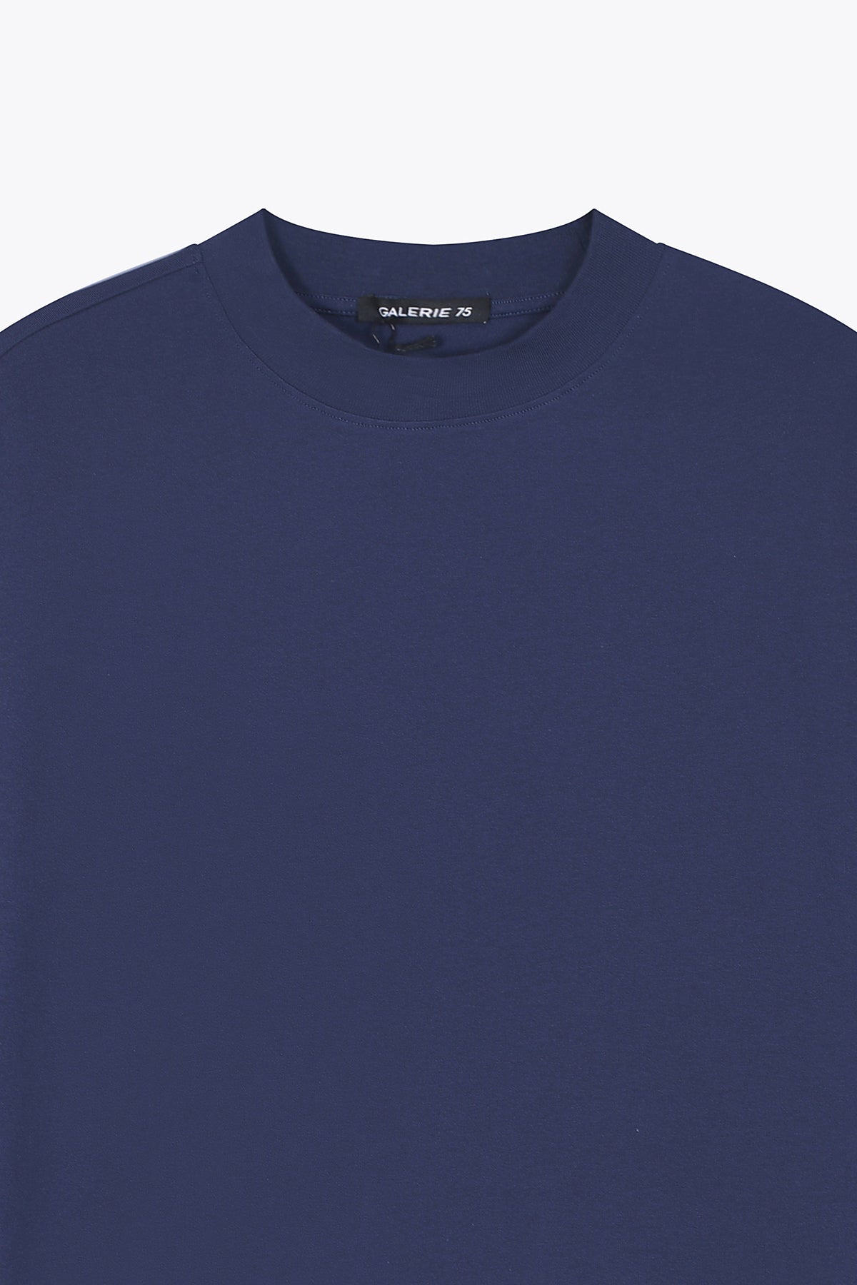 T-Shirt coton bleu marine homme manches longues