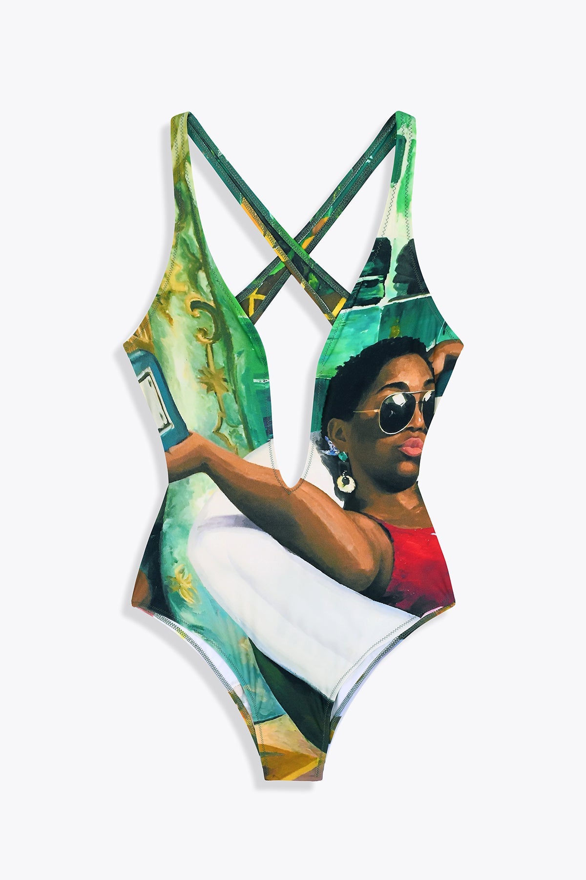 MAILLOT DE BAIN 1 PIECE GALERIE 75 UNE BOUTEILLE À TA MÈRE CROISÉ DOS