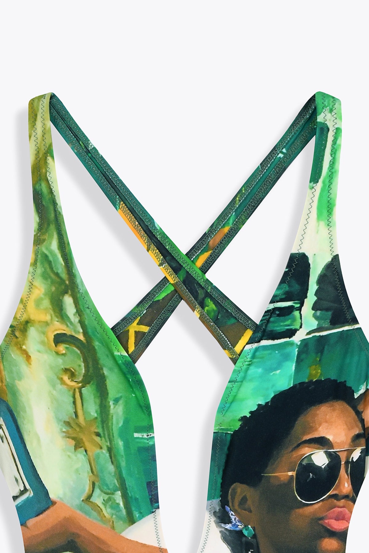 MAILLOT DE BAIN 1 PIECE GALERIE 75 UNE BOUTEILLE À TA MÈRE CROISÉ DOS