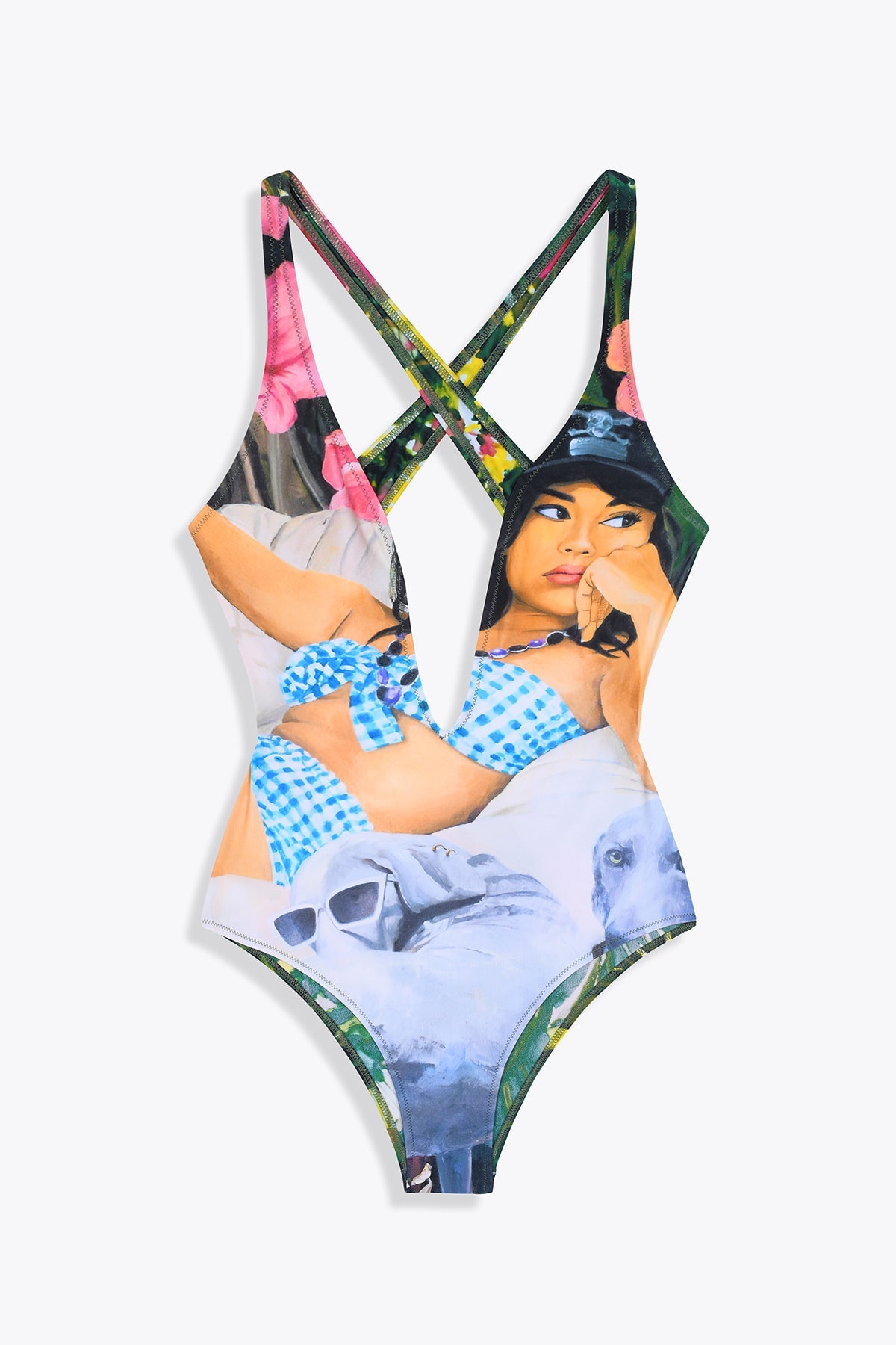 MAILLOT DE BAIN 1 PIECE CLOPE AU MUSEAU CROISÉ DOS