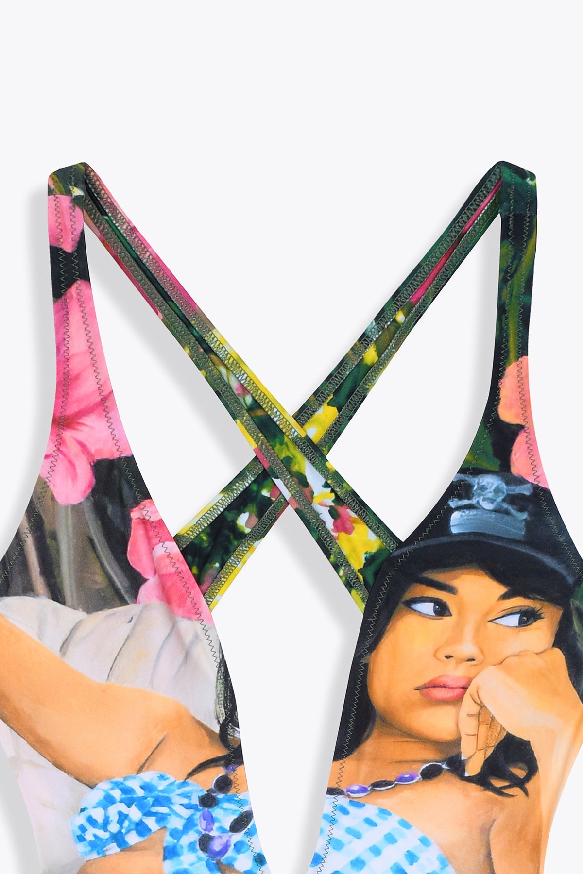 MAILLOT DE BAIN 1 PIECE CLOPE AU MUSEAU CROISÉ DOS