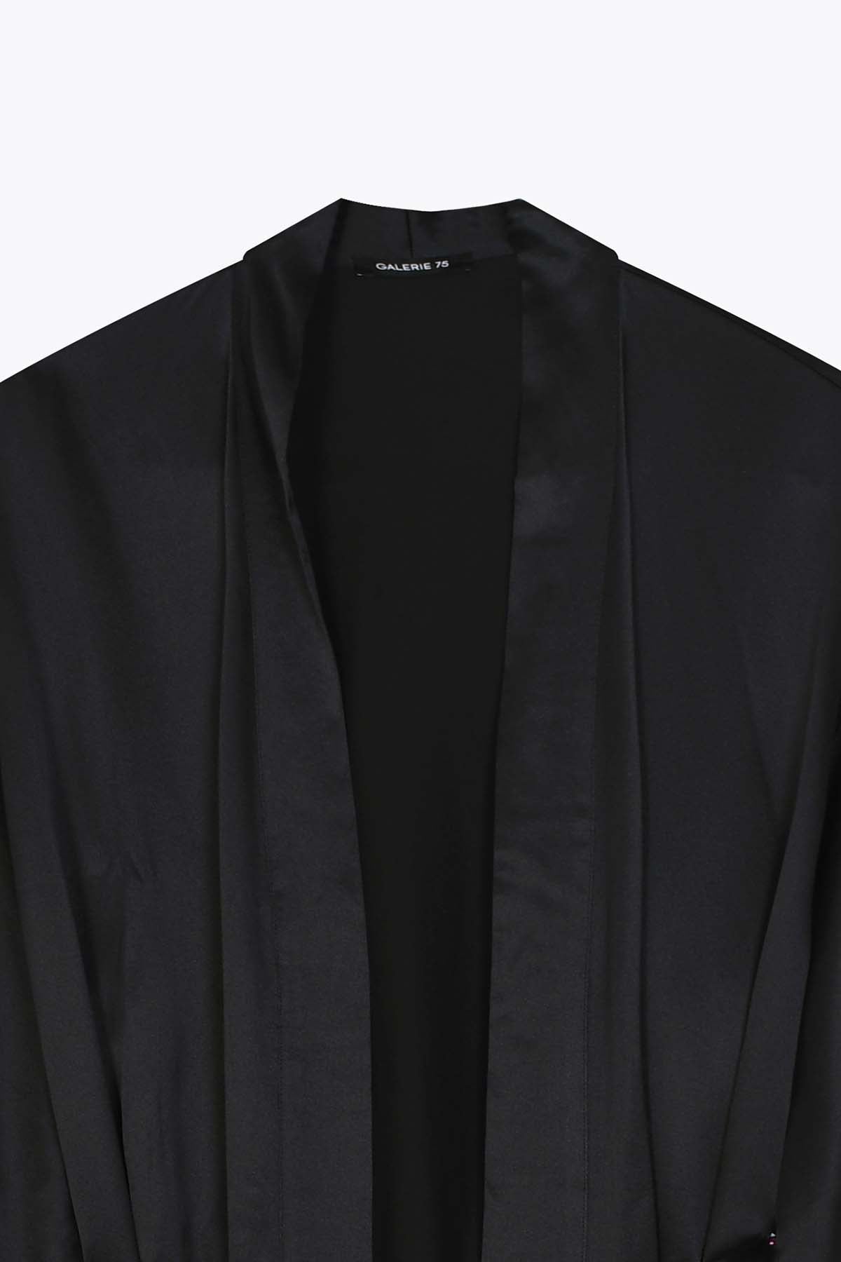 KIMONO SATIN NOIR FEMME G75 CLASSIC