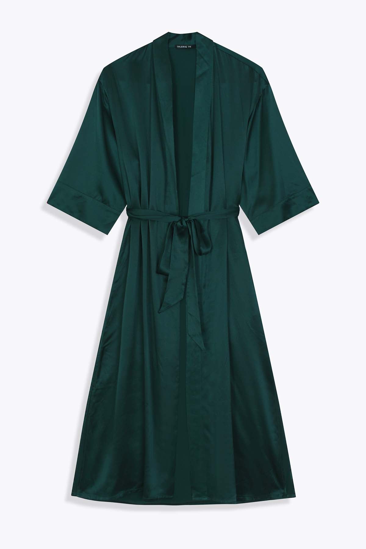 KIMONO SATIN FEMME  VERT ROYAL G75 CLASSIC