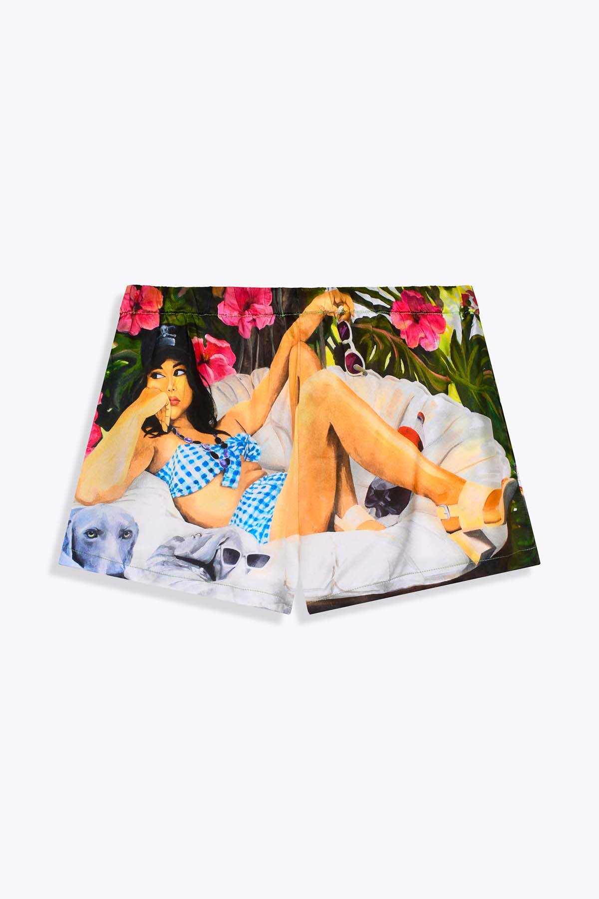 SHORT FEMME EN SATIN DE SOIE GALERIE 75 "CLOPE AU MUSEAU"
