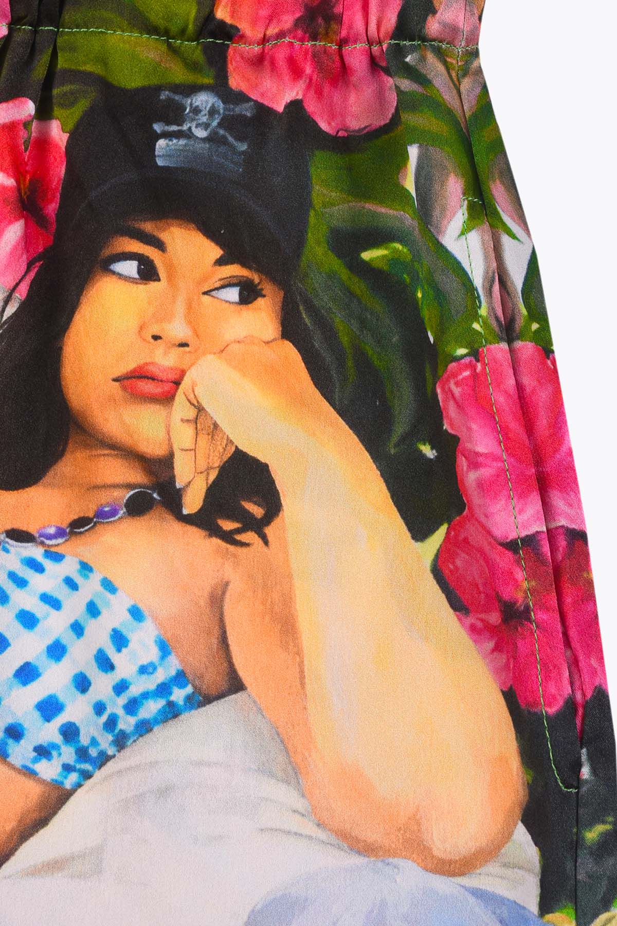 SHORT FEMME EN SATIN DE SOIE GALERIE 75 "CLOPE AU MUSEAU"