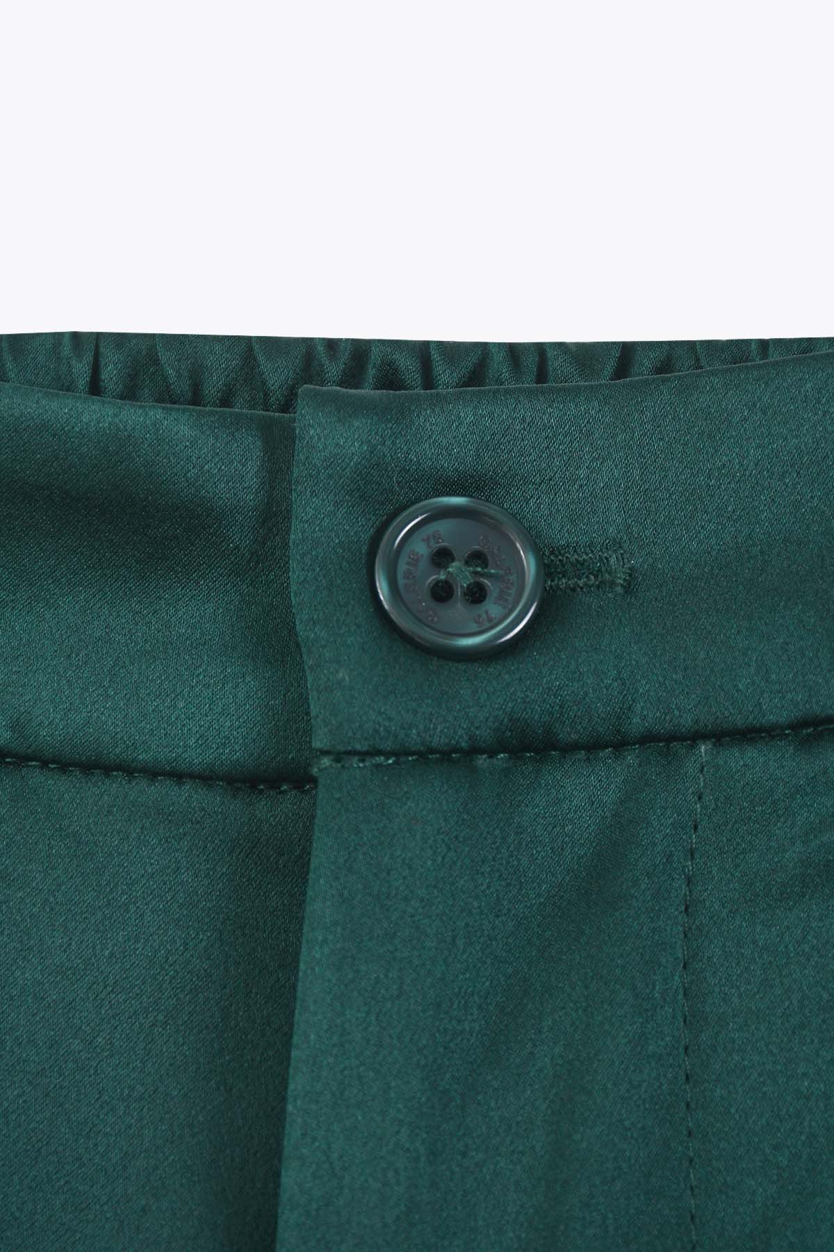 BOUTON G75 PANTALON FEMME SOIE VERT ROYAL 